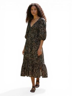 Angie Boho Floral Maxi Dress M Flowy Rayon